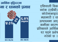 कोरोनाभाइरसको प्रभाव र धान उत्पादनमा कमीले आर्थिक वृद्धिदर घट्ने