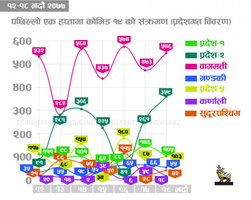 संक्रमणमा पछिल्लो साताः बागमती प्रदेशमा हरेक दिन उच्च (इन्फोग्राफिक्स)