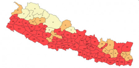 देशका ३१ जिल्लामा ५०० भन्दा बढी सक्रिय संक्रमित