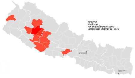 भूकम्पबाट तीन हजारभन्दा बढी घरमा पूर्ण क्षति