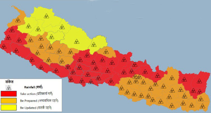 मनसुन फेरि सक्रिय हुने, अत्यधिक वर्षाको सम्भावना